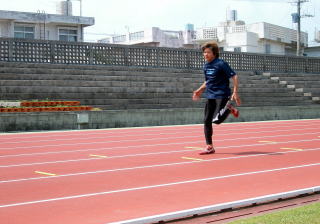 短距離のスティック走